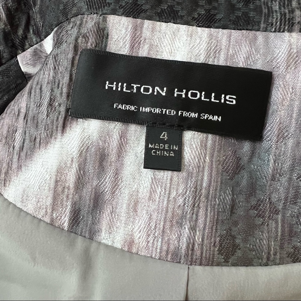 HILTON HOLLIS womens tailored jacket gray white floral print button front 4 - Picture 7 of 7
